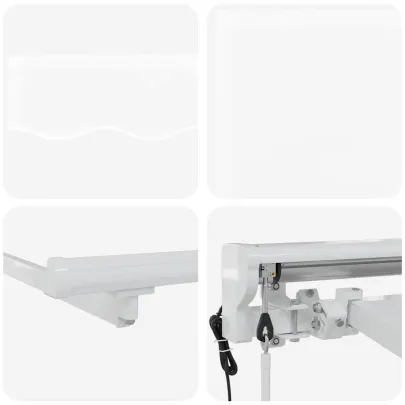 Cortină Retractabilă Manuală Albă 300x200 cm - Umbră Ajustabilă