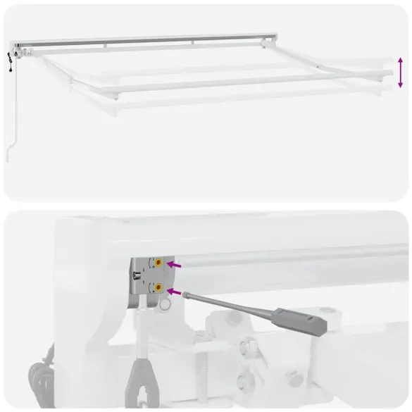 Cortină Retractabilă Manuală Albă 300x200 cm - Umbră Ajustabilă