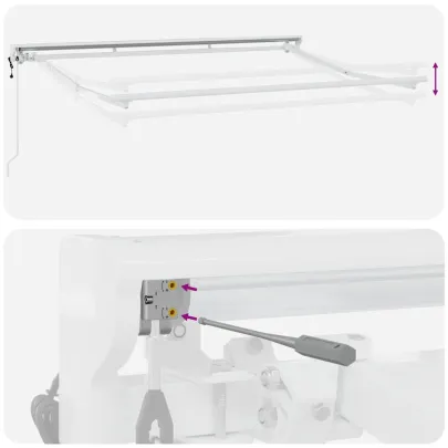 Cortină Retractabilă Manuală Albă 300x200 cm - Umbră Ajustabilă