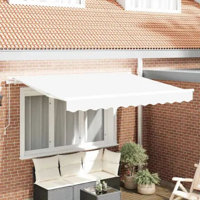 Cortină Retractabilă Albă 300x200 cm Poliester - Aluminiu