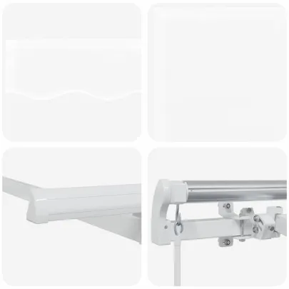 Cortină Retractabilă Albă 300x200 cm Poliester - Aluminiu