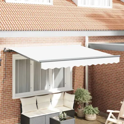 Cortină Retractabilă Albă 300x200 cm - Poliester și Aluminiu