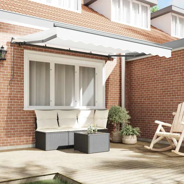Cortină Retractabilă Albă 300x200 cm - Poliester și Aluminiu