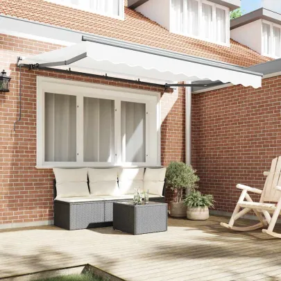 Cortină Retractabilă Albă 300x200 cm - Poliester și Aluminiu