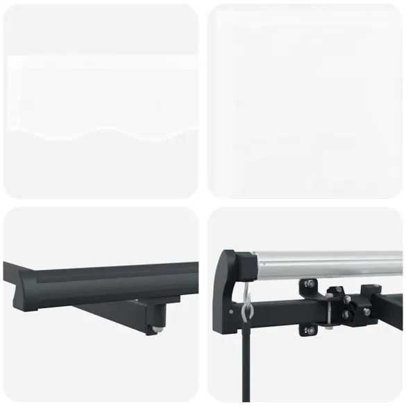 Cortină Retractabilă Albă 300x200 cm - Poliester și Aluminiu