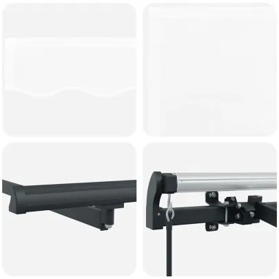 Cortină Retractabilă Albă 300x200 cm - Poliester și Aluminiu