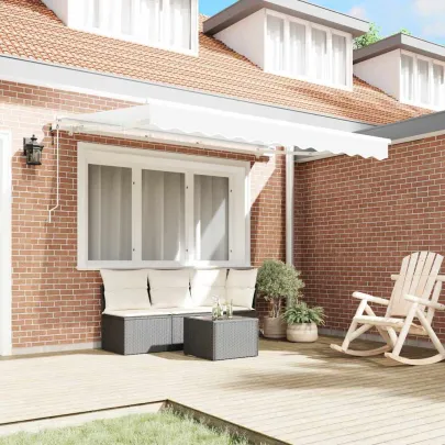 Cortină Retractabilă Albă 300x200 cm - Poliester și Aluminiu