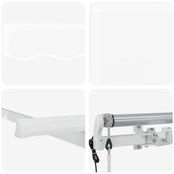 Cortină Retractabilă Albă 300x200 cm - Poliester și Aluminiu