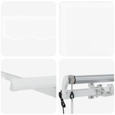 Cortină Retractabilă Albă 300x200 cm - Poliester și Aluminiu