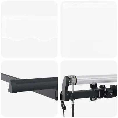 Cortină Retractabilă Albă 300x200 cm - Poliester și Aluminiu