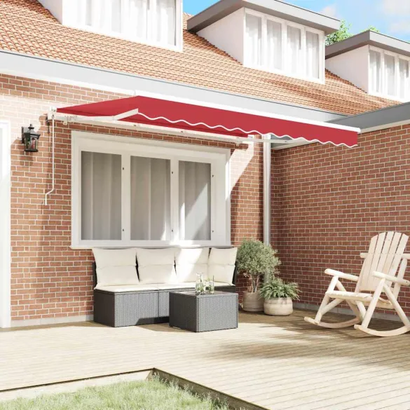 Cortină Retractabilă Roșu 300x200 cm Poliester - Aluminiu