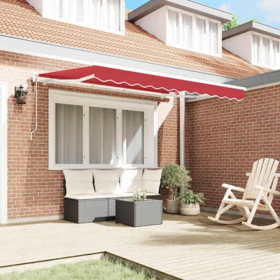 Cortină Retractabilă Roșu 300x200 cm Poliester - Aluminiu
