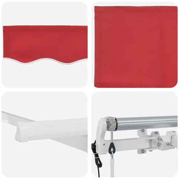 Cortină Retractabilă Roșu 300x200 cm Poliester - Aluminiu