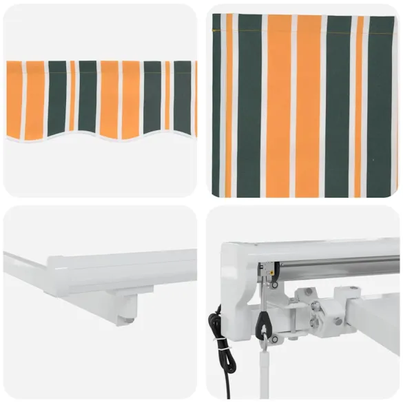 Cortină Retractabilă Manuală Verde-Galben 300x200 cm