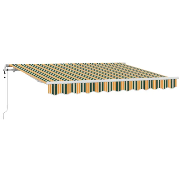 Cortină Retractabilă Verde-Galben 300x200 cm - Umbră Exterioară