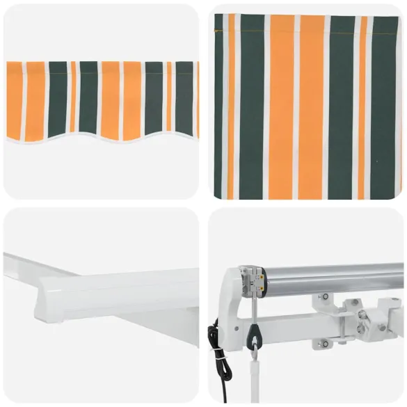 Cortină Retractabilă Verde-Galben 300x200 cm - Umbră Exterioară