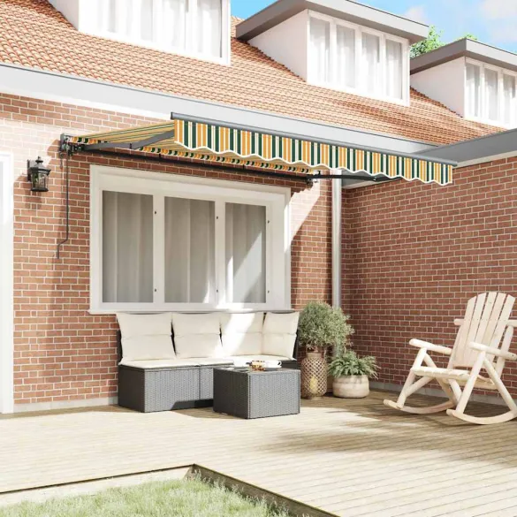 Cortină Retractabilă Verde-Galben 300x200 cm - Umbră Perfectă