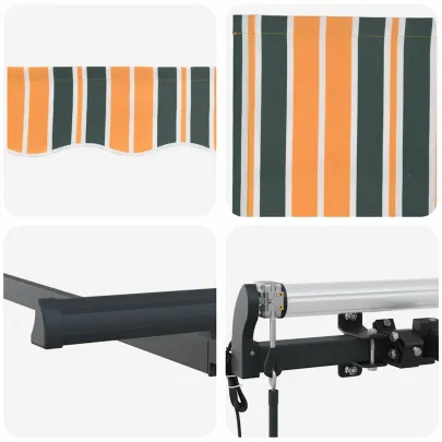 Cortină Retractabilă Verde-Galben 300x200 cm - Umbră Perfectă