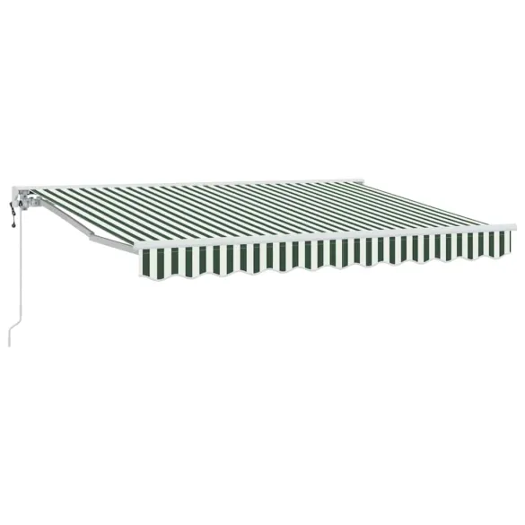 Cortină Retractabilă Manuală Verde-Alb 300x200 cm - Umbră
