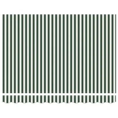 Cortină Retractabilă Manuală Verde-Alb 300x200 cm - Umbră