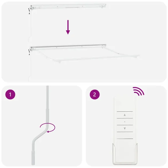 Cortină Retractabilă Manuală Verde-Alb 300x200 cm - Umbră