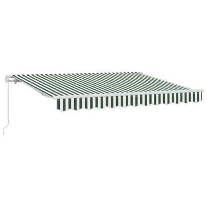 Cortină Retractabilă Verde-Alb 300x200 cm - Ușoară și Rezistentă