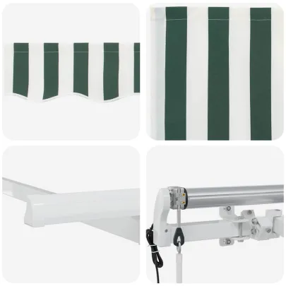 Cortină Retractabilă Verde-Alb 300x200 cm - Ușoară