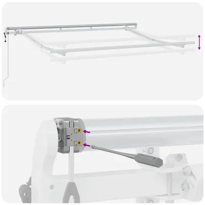 Cortină Retractabilă Verde-Alb 300x200 cm - Ușoară