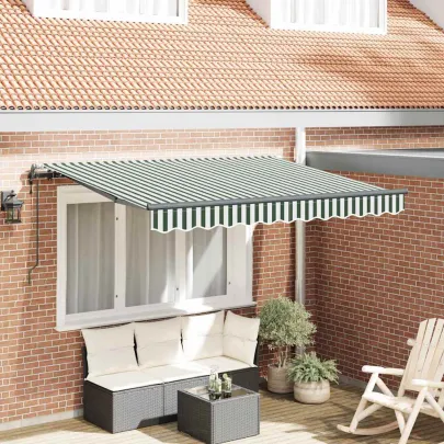 Cortină Retractabilă Verde-Alb 300x200 cm - Ușoară