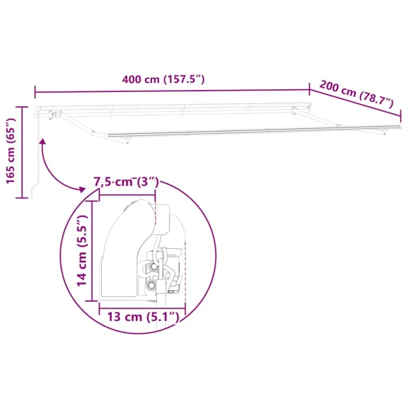 Cortină Retractabilă Verde-Alb 400x200cm | Livrare Gratuită
