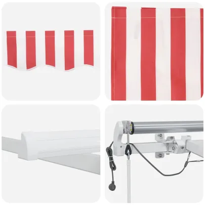 Cortină Retractabilă Roșu-Alb 300x250 cm - UMBRĂ