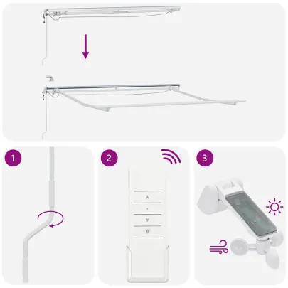 Cortină Retractabilă Roșu-Alb 300x250 cm - UMBRĂ