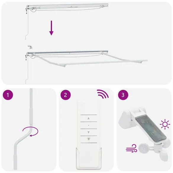 Cortină Retractabilă Multicolor 300x250 cm cu LED