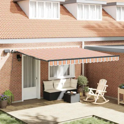 Cortină Retractabilă Manuală Multicolor 400x350 cm - Umbră Exterioară
