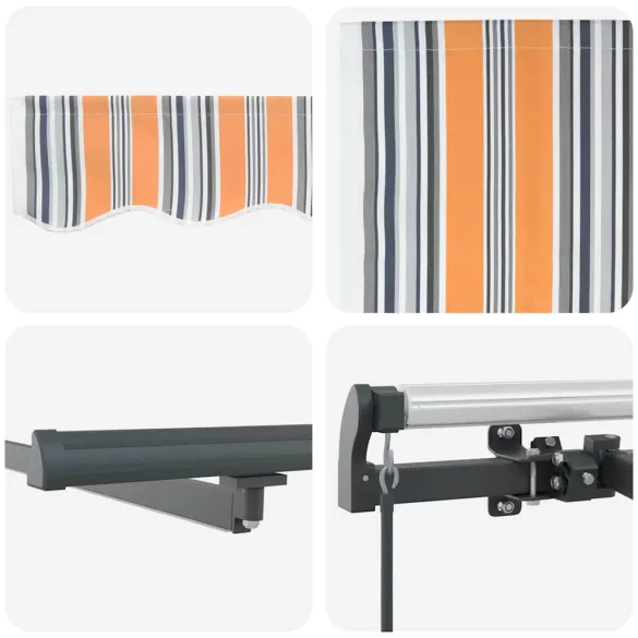 Cortină Retractabilă Manuală Multicolor 400x350 cm - Umbră Exterioară