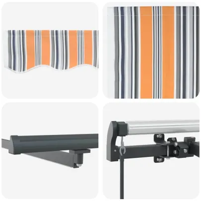 Cortină Retractabilă Manuală Multicolor 400x350 cm - Umbră Exterioară