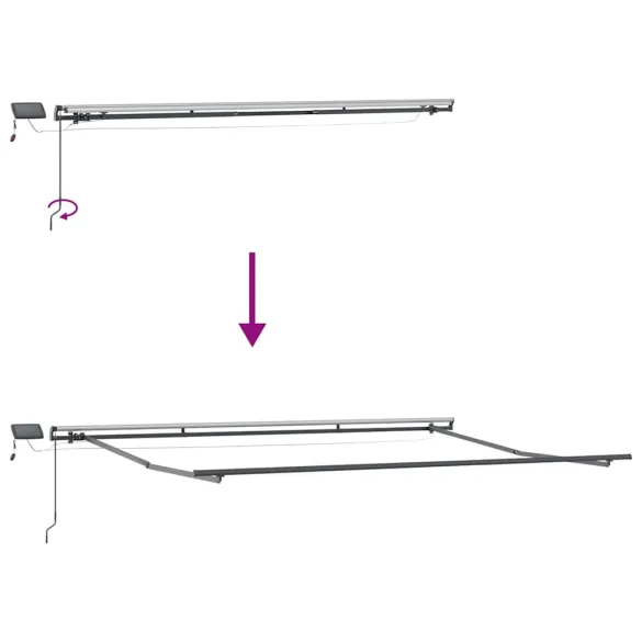 Cortină Retractabilă Manuală Multicolor 400x350 cm - Umbră Exterioară