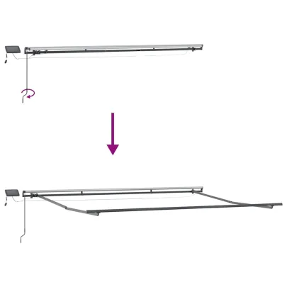 Cortină Retractabilă Manuală Multicolor 400x350 cm - Umbră Exterioară