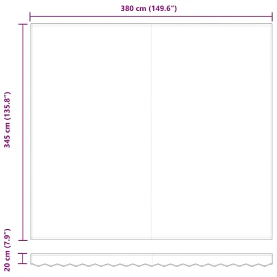 Cortină Retractabilă Multicolor 400x350 cm - Telecomandă