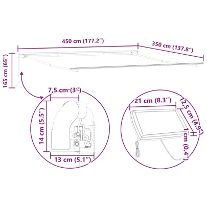 Cortină Retractabilă Manuală Multicolor 450x350 cm