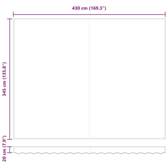 Cortină Retractabilă Multicolor 450x350 cm - Telecomandă