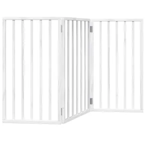 Poartă Pliabilă pentru Câini - 3 Panouri Alb - 150 cm 2