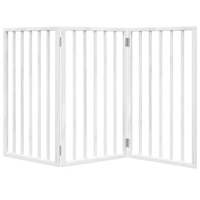 Poartă Pliabilă pentru Câini - 3 Panouri Alb - 150 cm