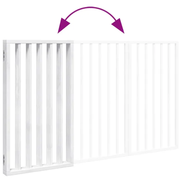 Poartă Pliabilă pentru Câini - 3 Panouri Alb - 150 cm