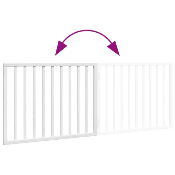 Poartă Pliabilă pentru Câini din Lemn - 160 cm - Alb