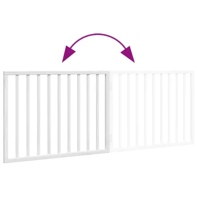 Poartă Pliabilă pentru Câini din Lemn - 160 cm - Alb