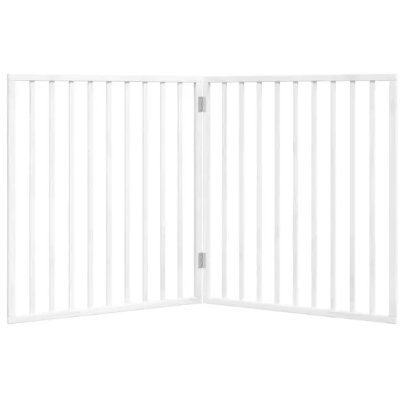 Poartă Pliabilă pentru Câini - Lemn de Plop - 160 cm - Alb