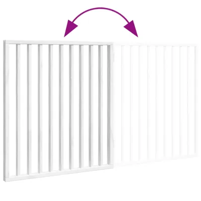 Poartă Pliabilă pentru Câini - Lemn de Plop - 160 cm - Alb