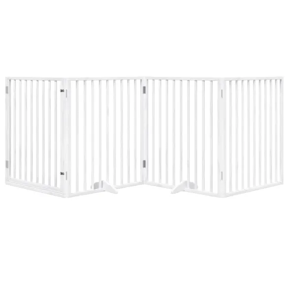 Poartă Câini Pliabilă Lemn Plop - Portabilă cu Ușă - 320 cm