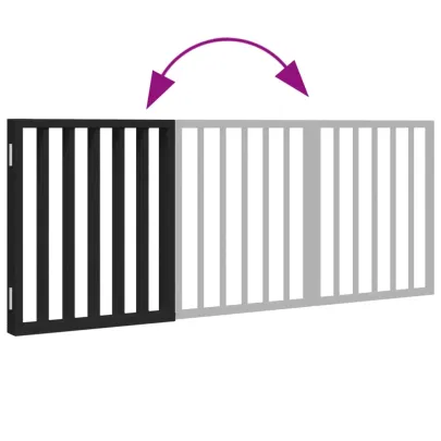 Poartă Pliabilă Câini - Lemn Plop Negru 150 cm | Gratis Livrare